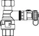 Absperrhahn aus Messing mit einem seitlichen Anschluss und einer Klemme. Produkt von IMI Hydronic Engineering, geeignet für pneumatische Anwendungen.